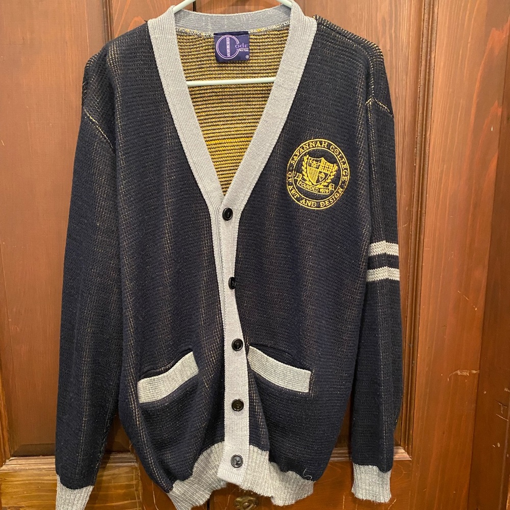 SCAD Letterman Cardigan Sweater Size Large